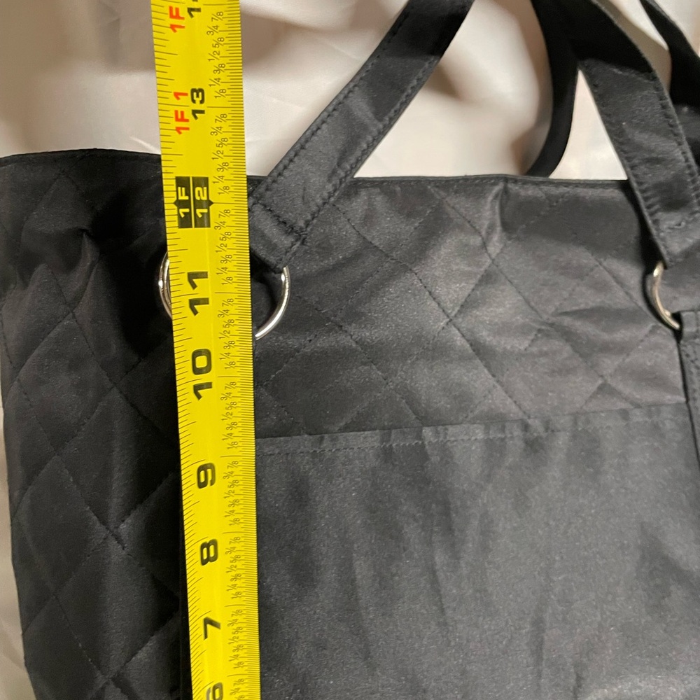 Black Quilted Tote Bag - Picture 3 of 8